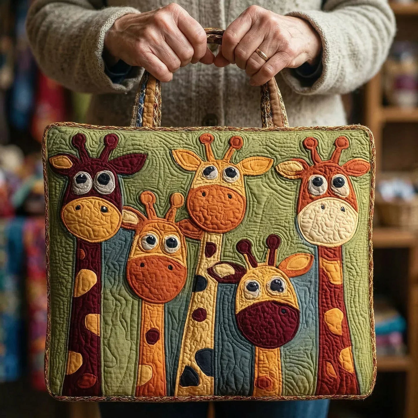 Geantă Artizanală – Girafe
