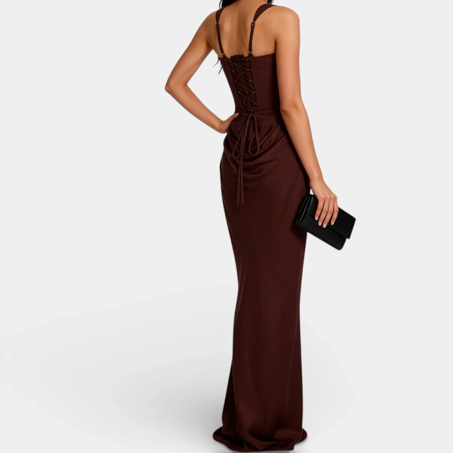 Damen Abendkleid mit Karree-Ausschnitt | Maxi