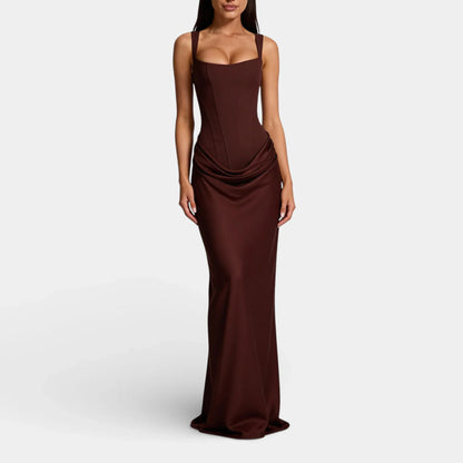 Damen Abendkleid mit Karree-Ausschnitt | Maxi