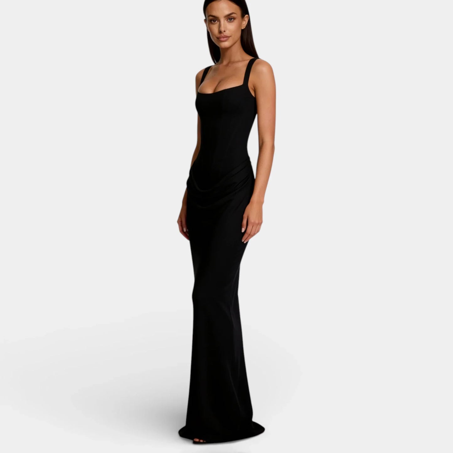 Damen Abendkleid mit Karree-Ausschnitt | Maxi