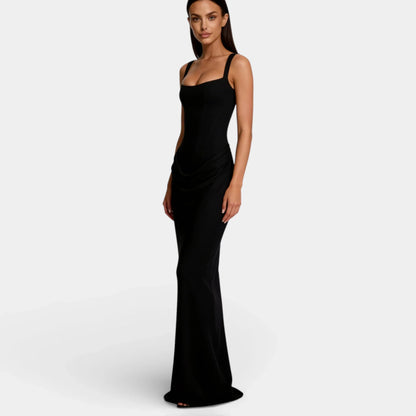 Damen Abendkleid mit Karree-Ausschnitt | Maxi