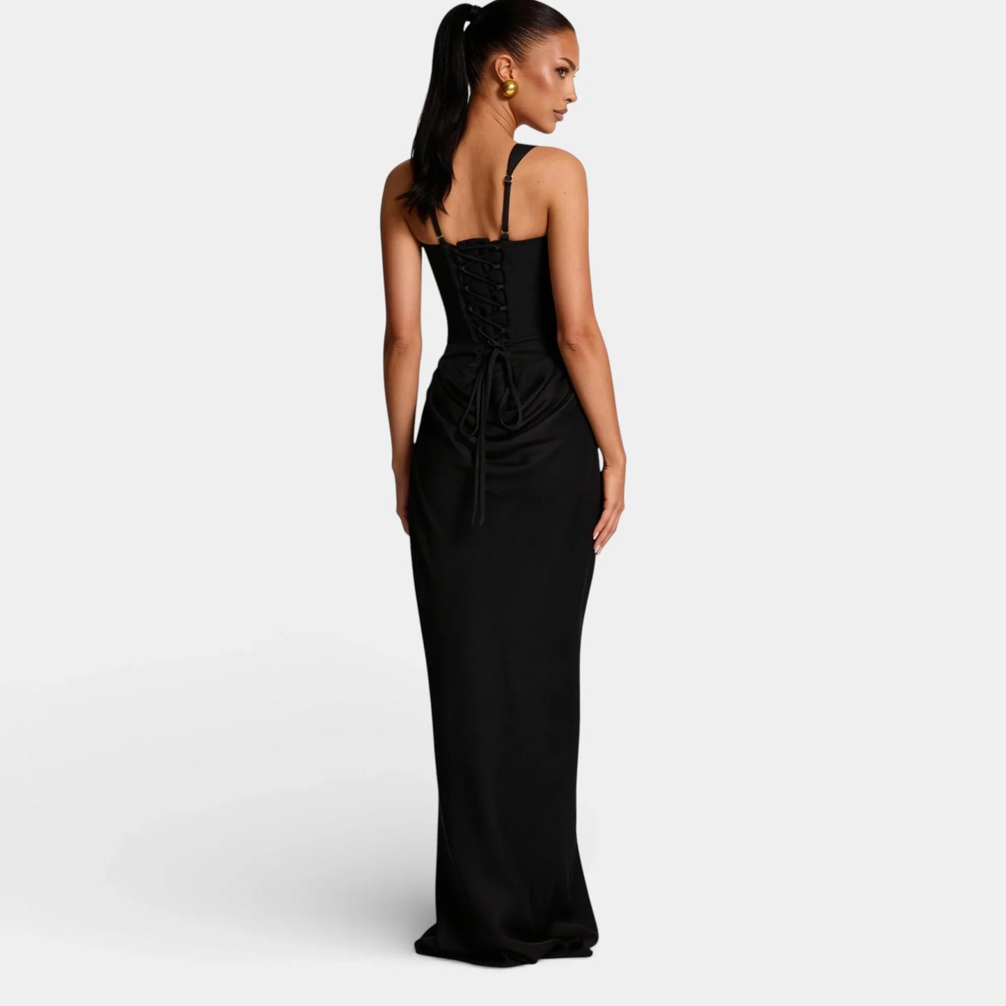 Damen Abendkleid mit Karree-Ausschnitt | Maxi