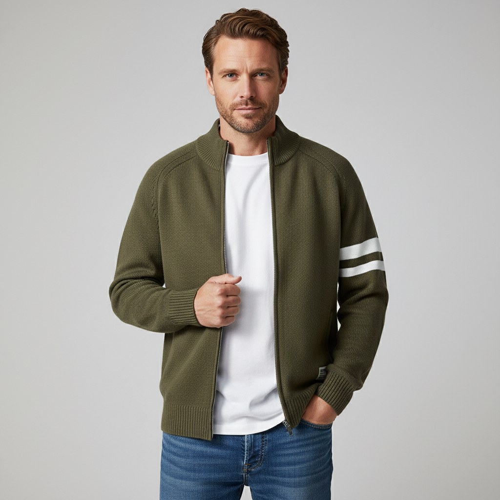 Zenon | Sweter dzianinowy na zamek