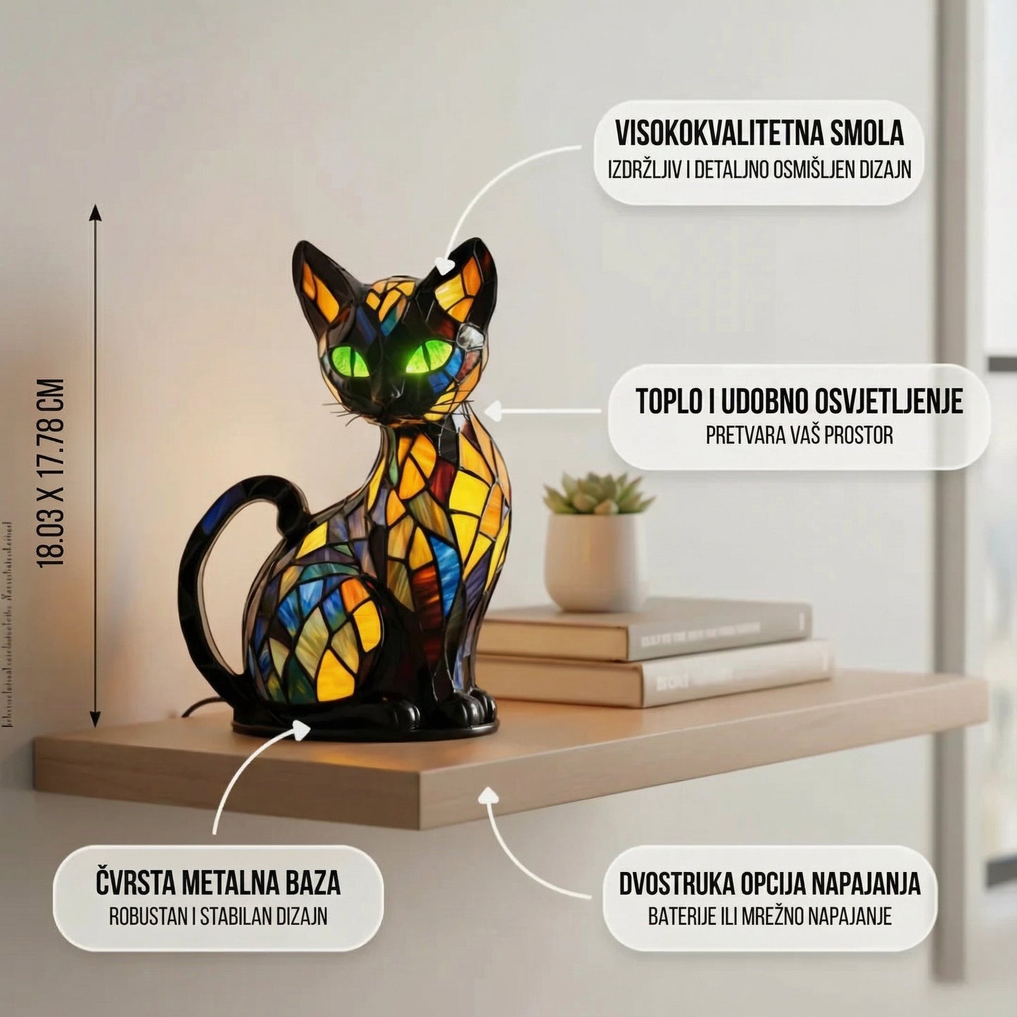 Mistična mačka - Lampa u Vitražu