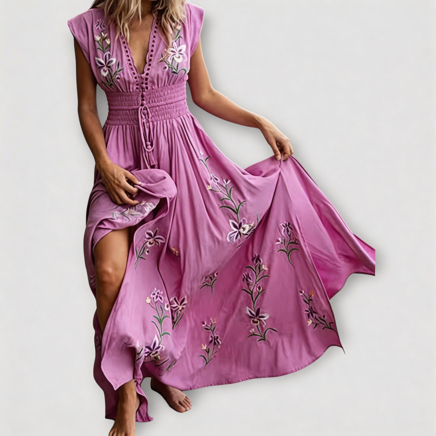 Felizia – Vestido Boho con Bordados Encantadores que Realzan tu Feminidad