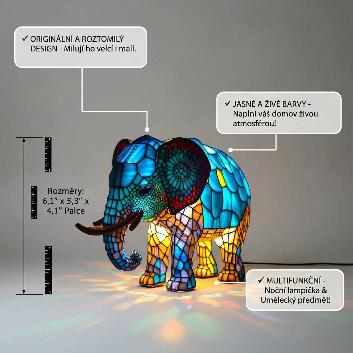 Bimbo - Lampa ve vitrážích