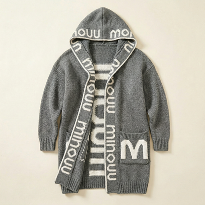 Women’s Hooded Cardigan – Open Front Knit Design