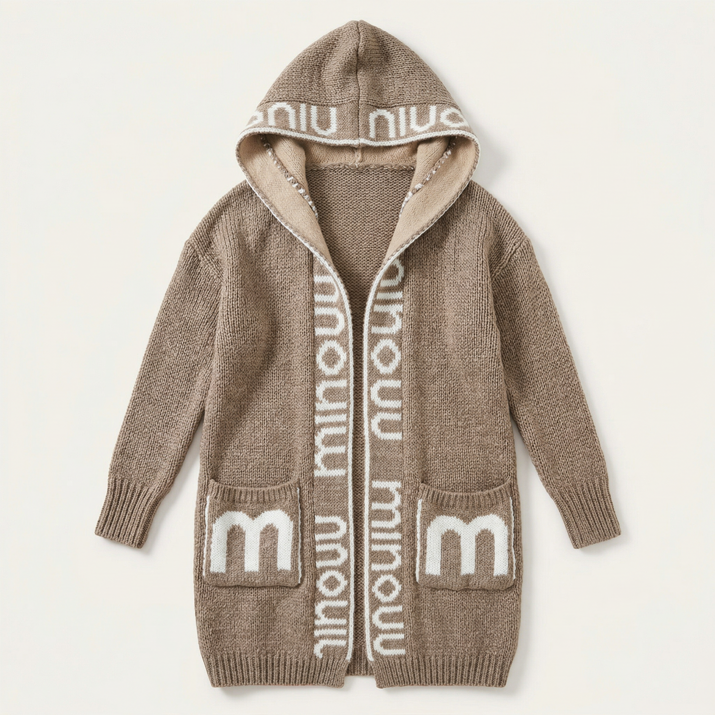 Women’s Hooded Cardigan – Open Front Knit Design
