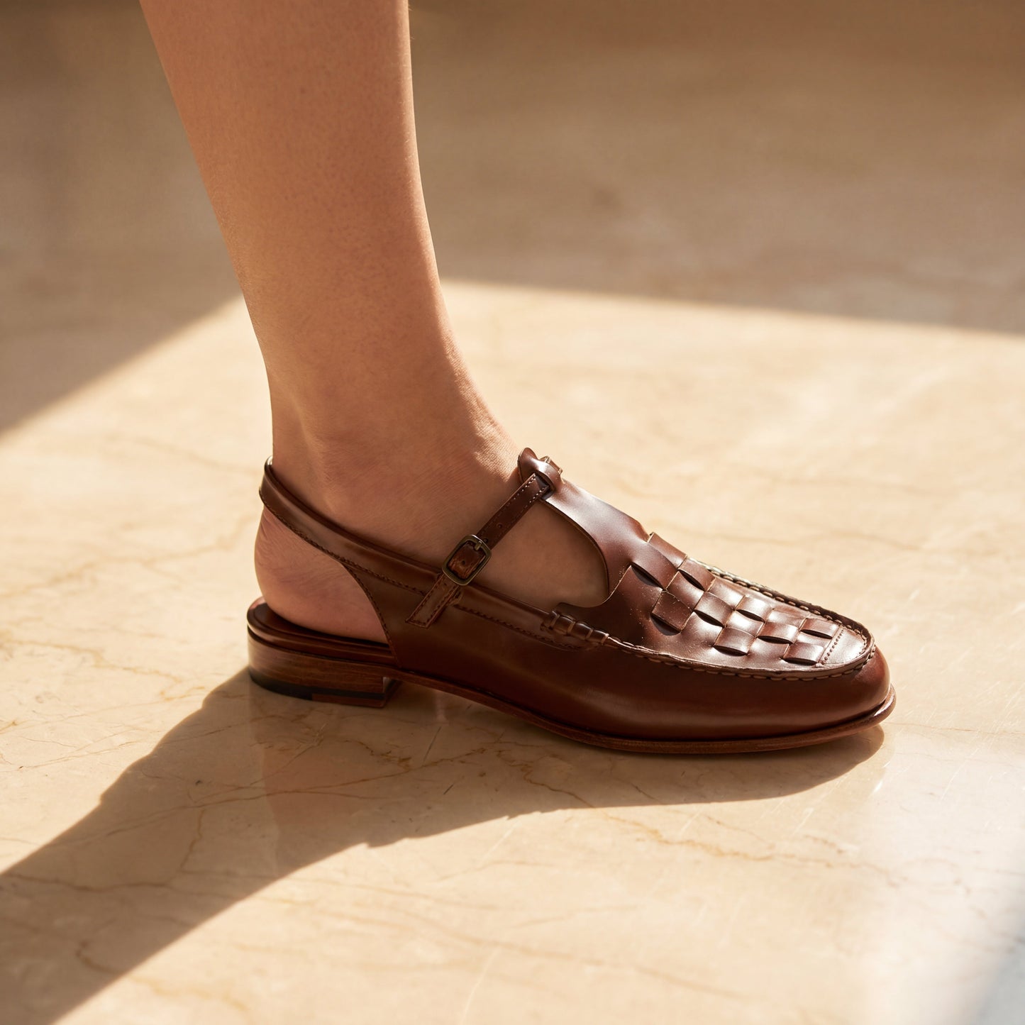 ELVIRA™ – Woven Leather Slingback Sandals