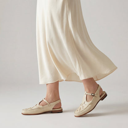 ELVIRA™ – Woven Leather Slingback Sandals
