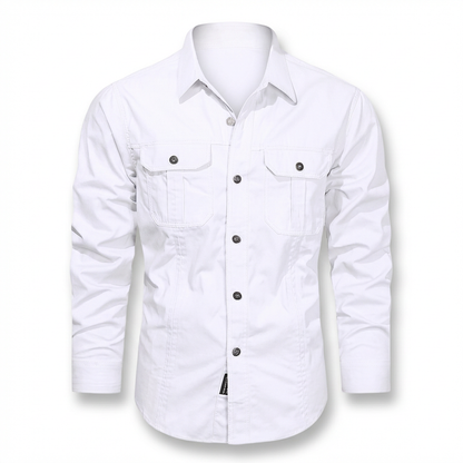 Urban Everyday Long Sleeve Button-Up Shirt — White