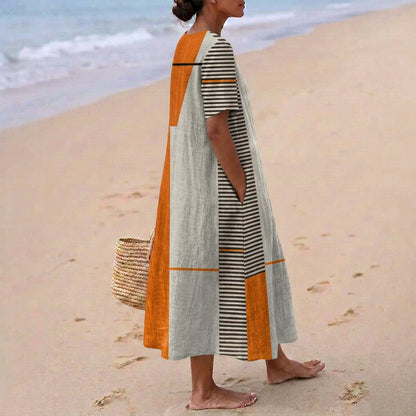 Cecilia - Vestido Geométrico Rayado