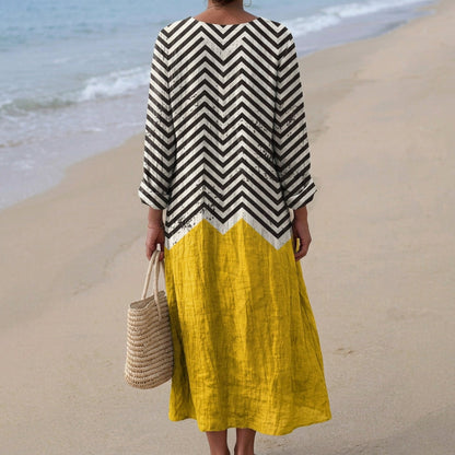 Xana - Vestido Zigzag con Contraste