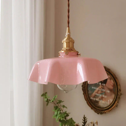 French Brass Hanging Lamp - BrassChic-Room yellow-Warm White-Nora Luxe