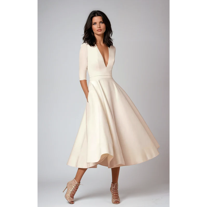 Friedelina | Damen Kleid Für Hochzeitsgast In Midi Länge Schlicht