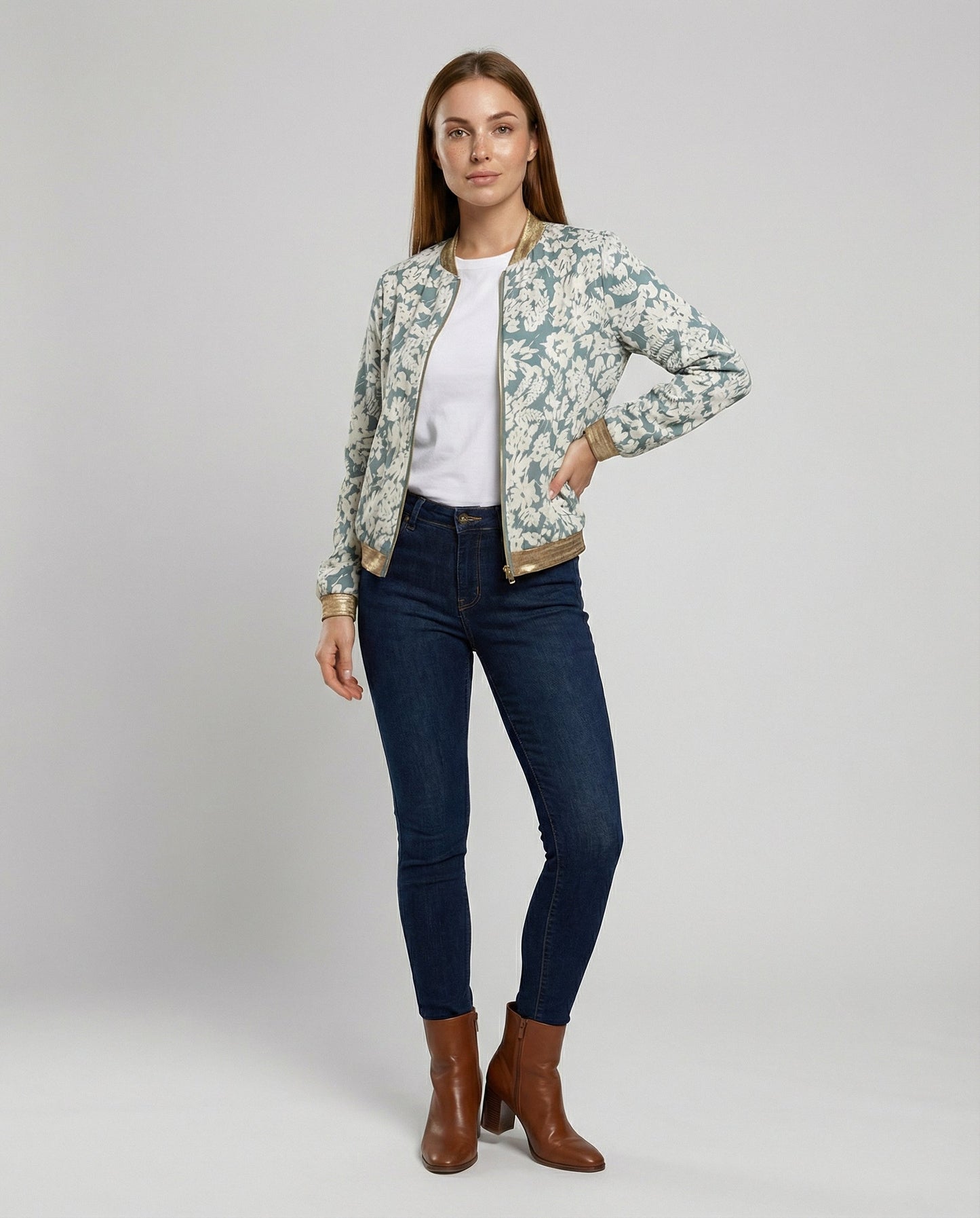 Womens Floral Bomber Jacket