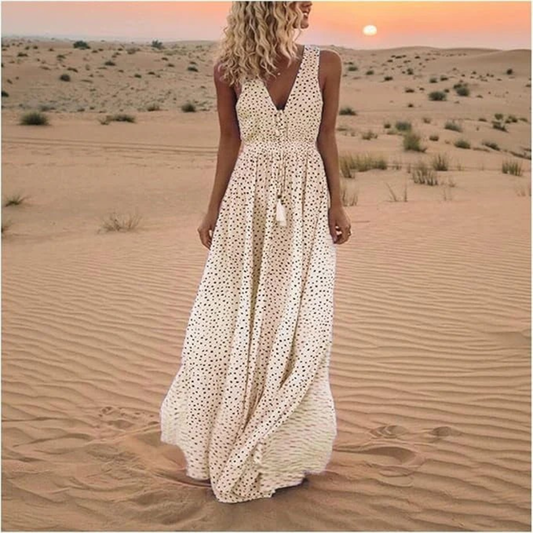 Gabriella | Damen Leichtes Elegantes Feminines Maxikleid Boho