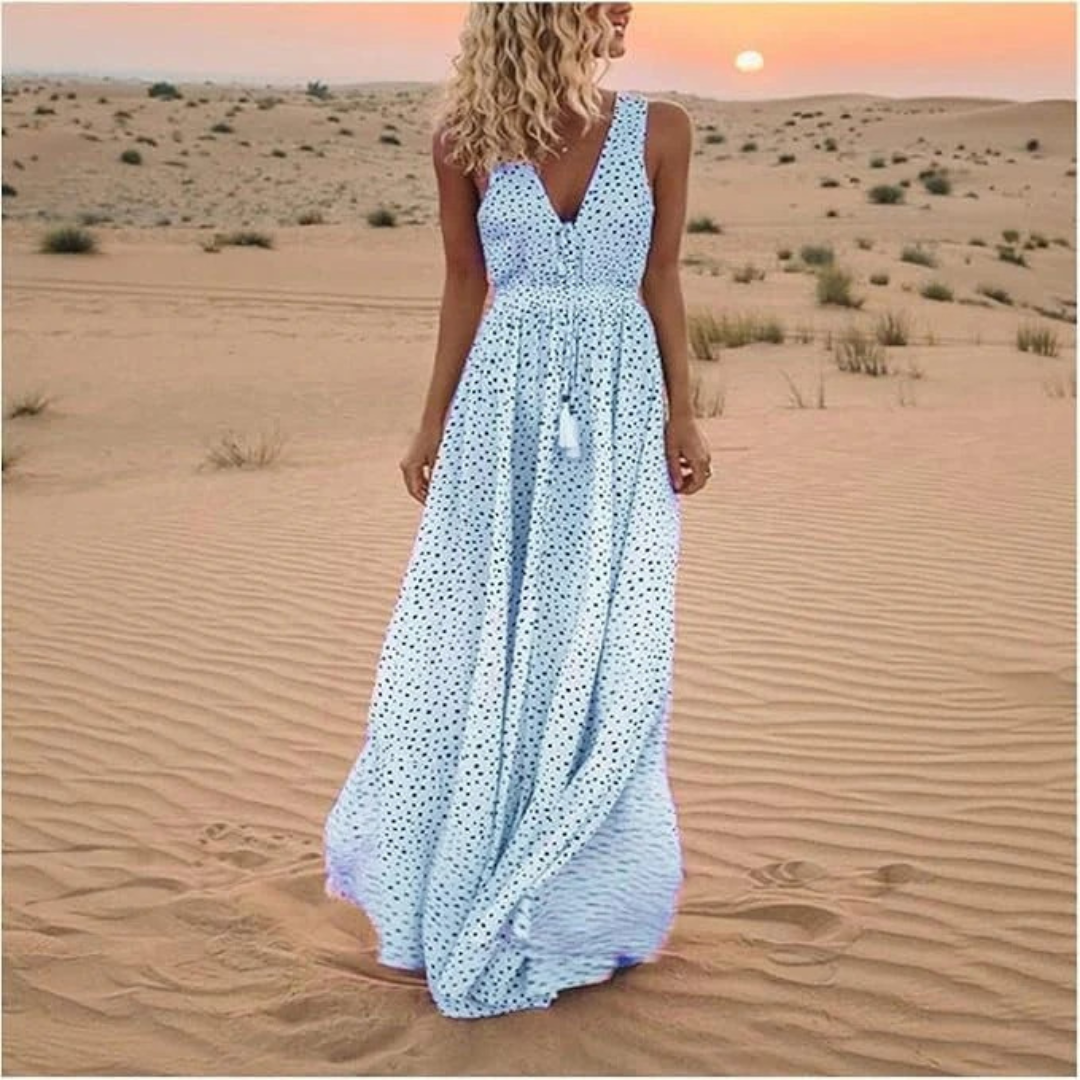 Gabriella | Damen Leichtes Elegantes Feminines Maxikleid Boho