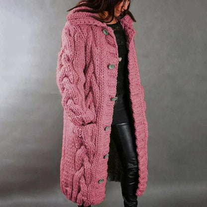 Diana | Women's Oversized Cable Knit Button Cardigan | Lunarafi