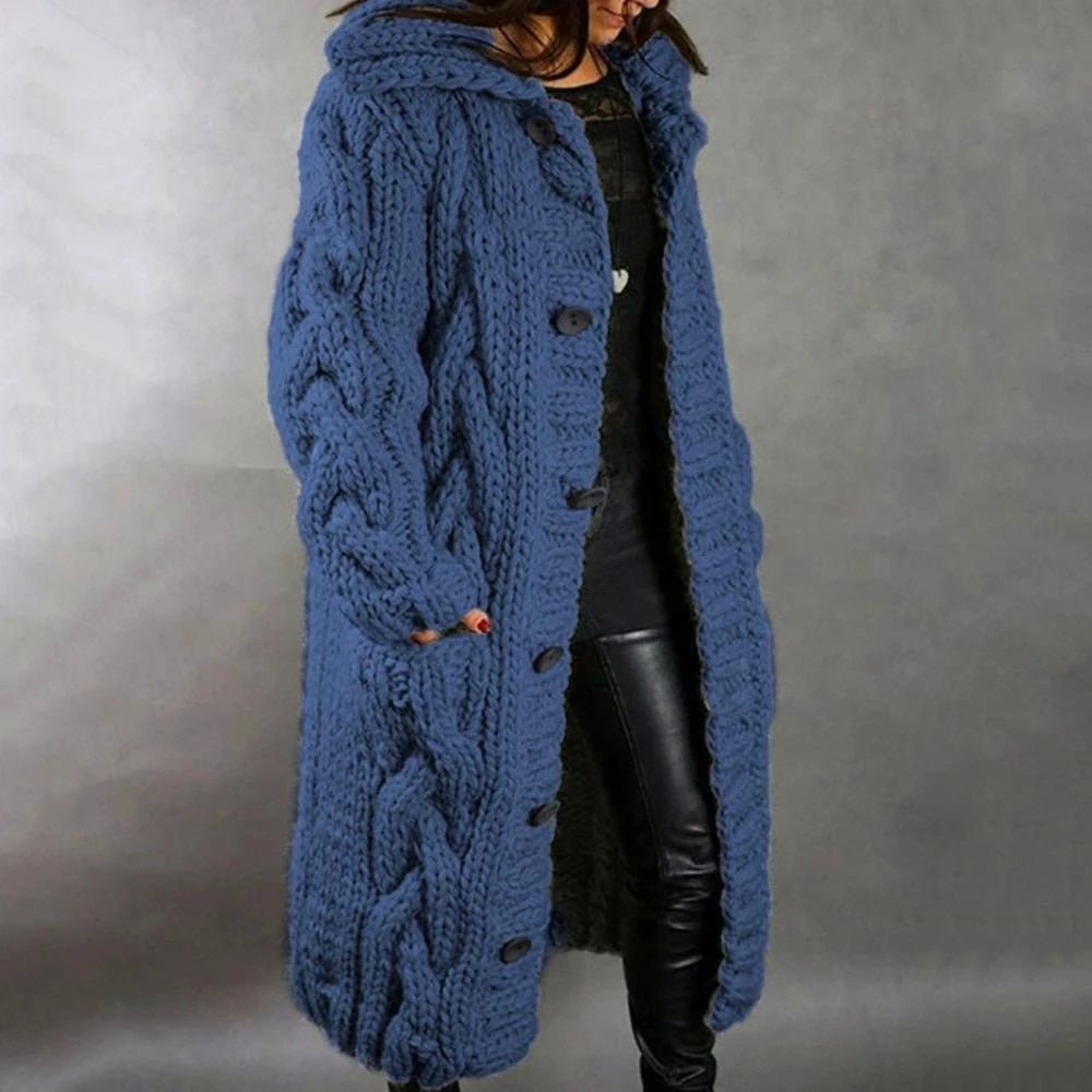 Diana | Women's Oversized Cable Knit Button Cardigan | Lunarafi