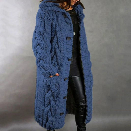 Diana | Women's Oversized Cable Knit Button Cardigan | Lunarafi