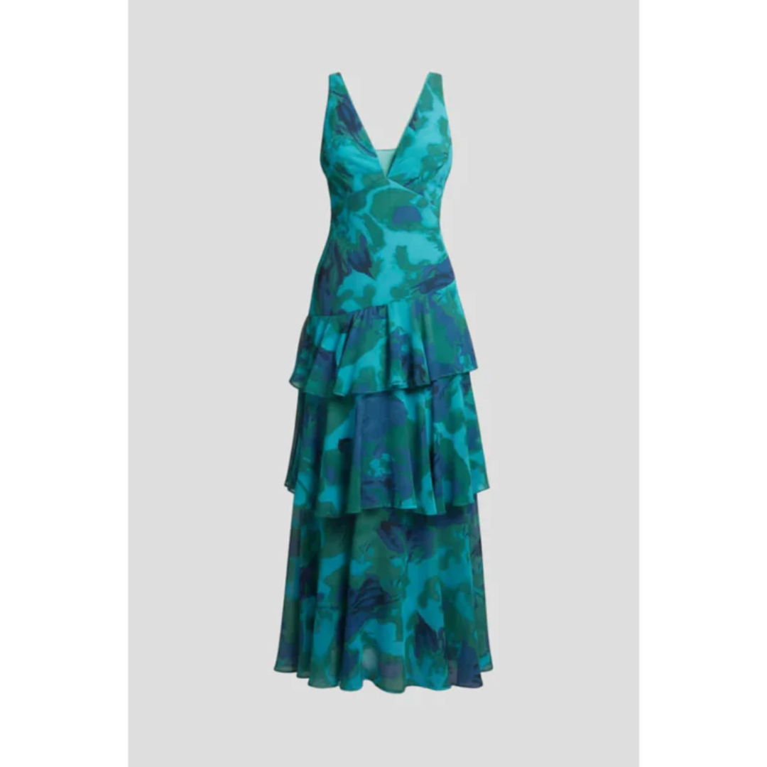 Gesine | Damen Maxikleid Für Sommer Mit V Ausschnitt