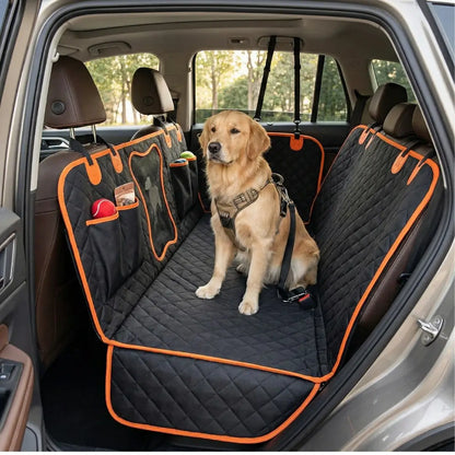 Hunde Autositz Rückbank | Wasserfeste & Rutschfeste Schutzdecke fürs Auto