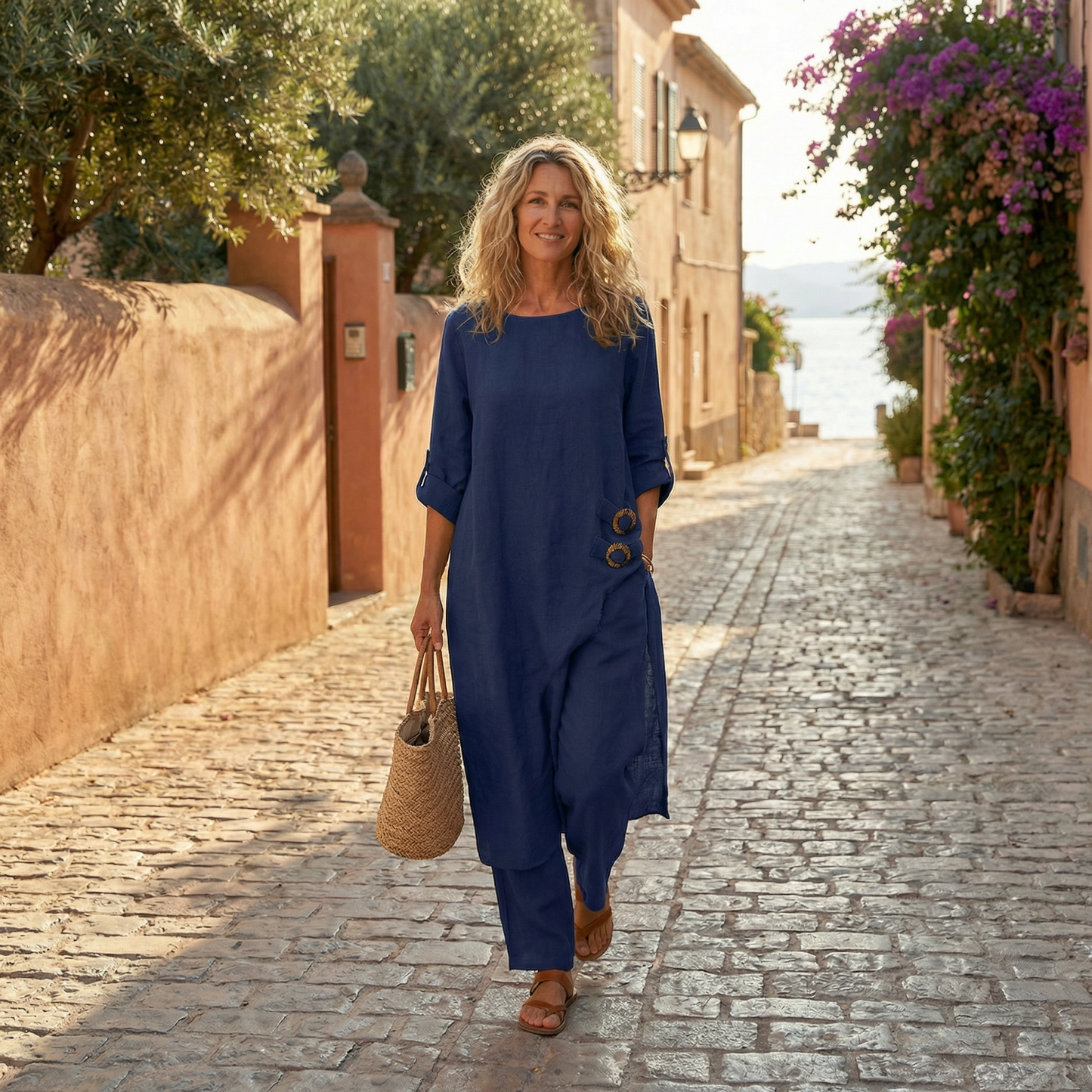 Giada Fontana™ Breathable Cotton Linen Two-Piece Set