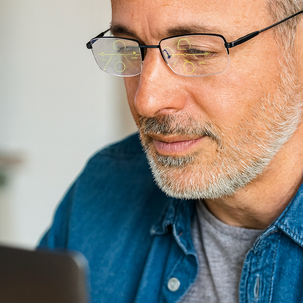 Multifokale Læsebriller med Progressiv Linse & Blåt Lys Filter