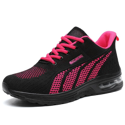 GlideMotion Run | Ergonomiczne Sneakersy z Amortyzowanym Obcasem dla Nieków-Czarny Różowy-35-Trend Polska