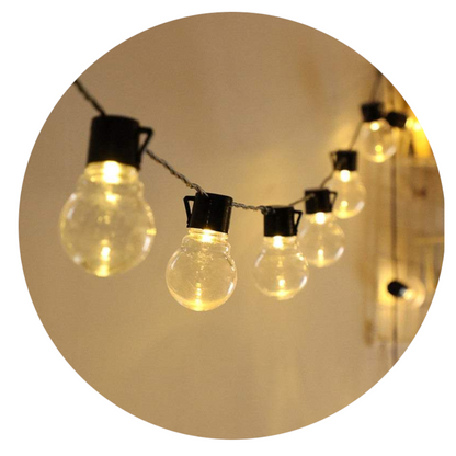 Strip Lights 10 Led Solar Powered Retro Style String Bulbs Decoration