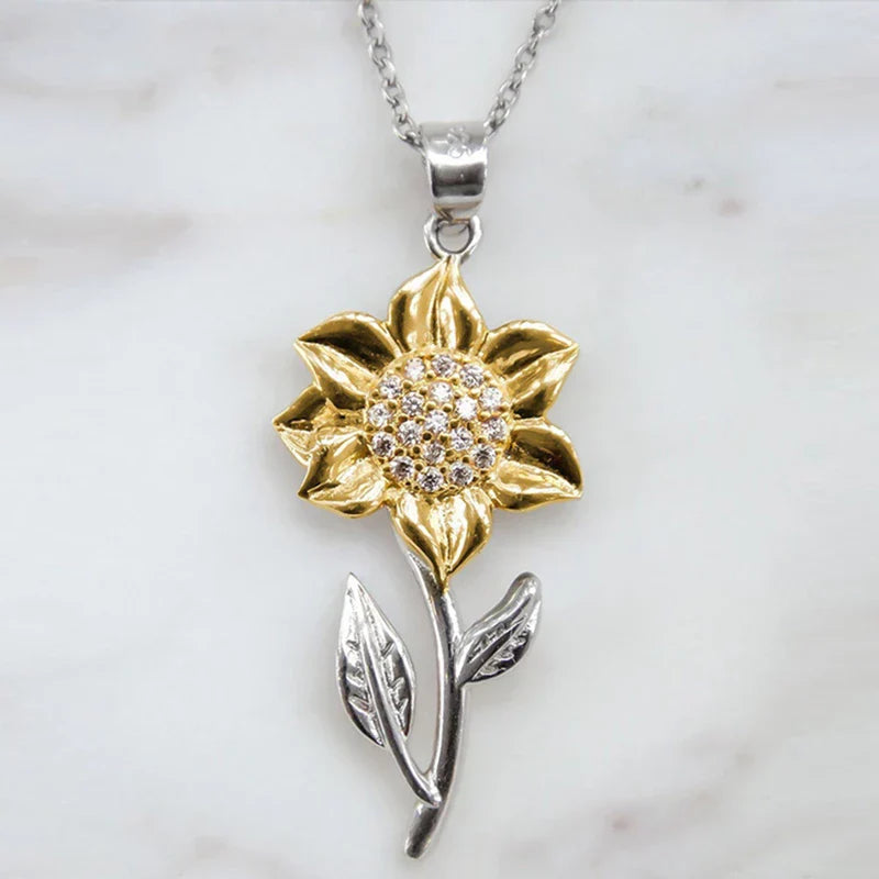Golden Sunflower Necklace-State of Style