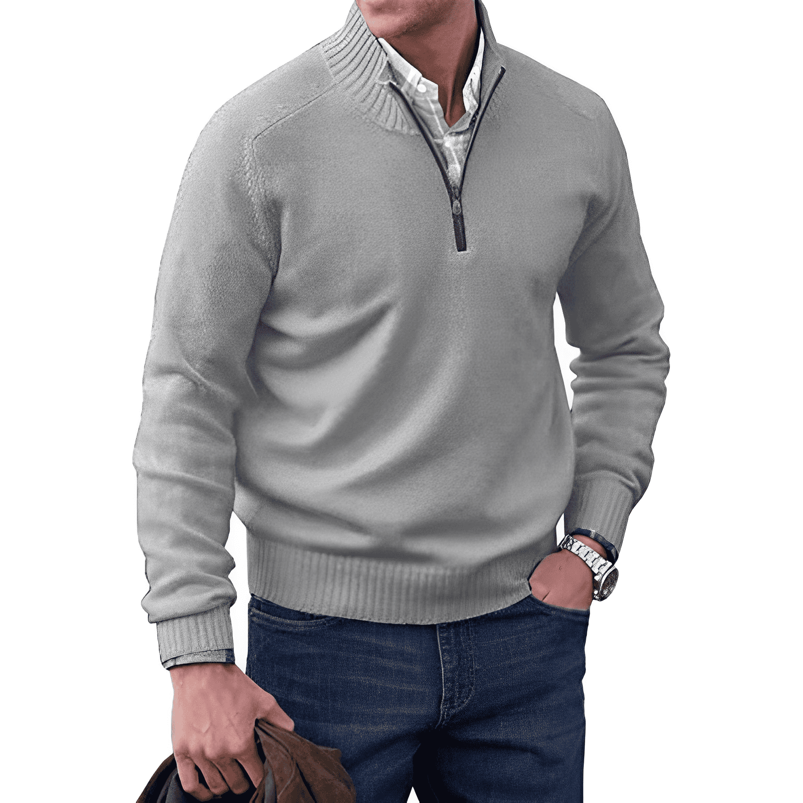 Rory | Men Knitted Half-Zip Pullover Jumper