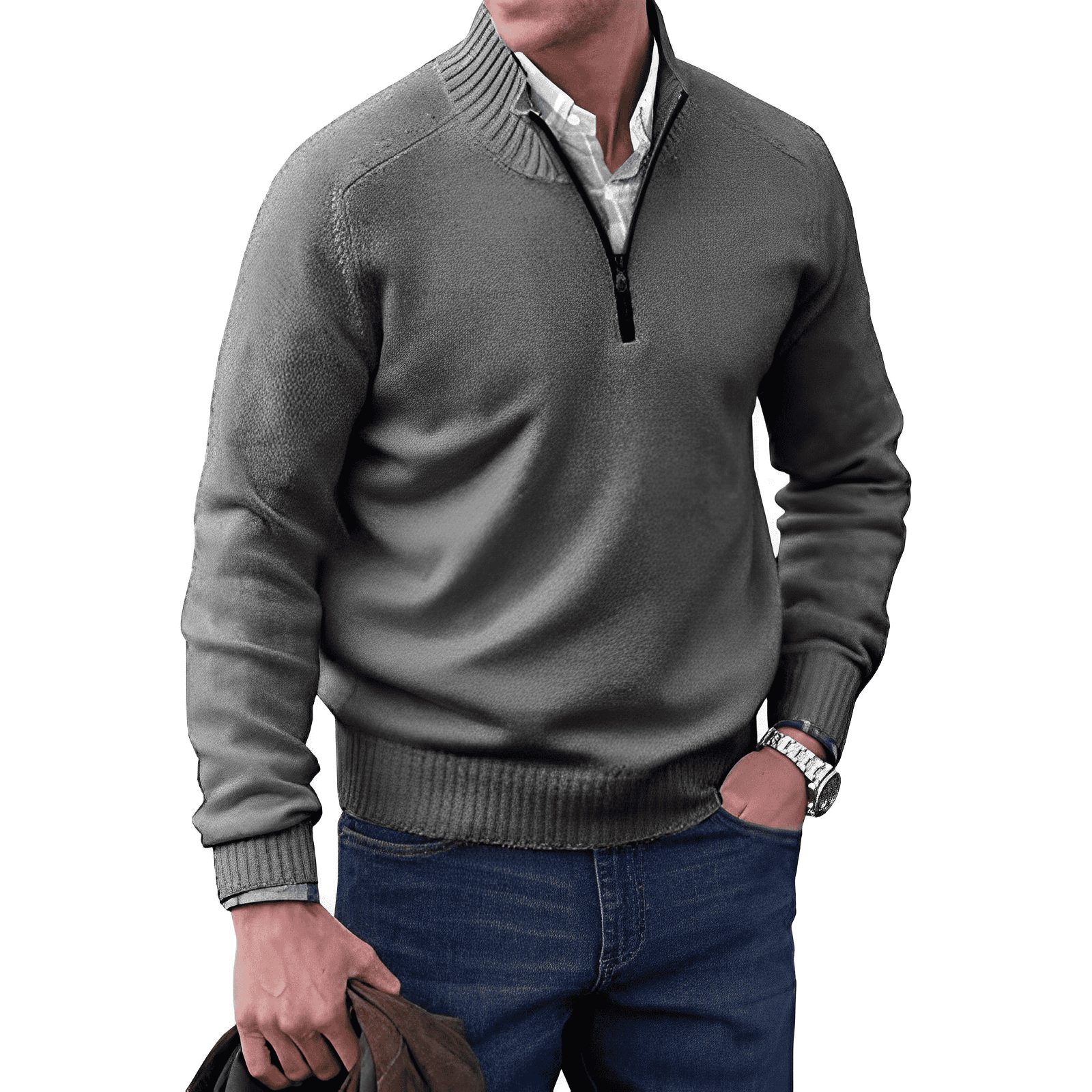 Rory | Men Knitted Half-Zip Pullover Jumper