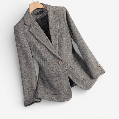 Elodie – Lapel Collar Long Sleeve Blazer With Buttons and Pockets