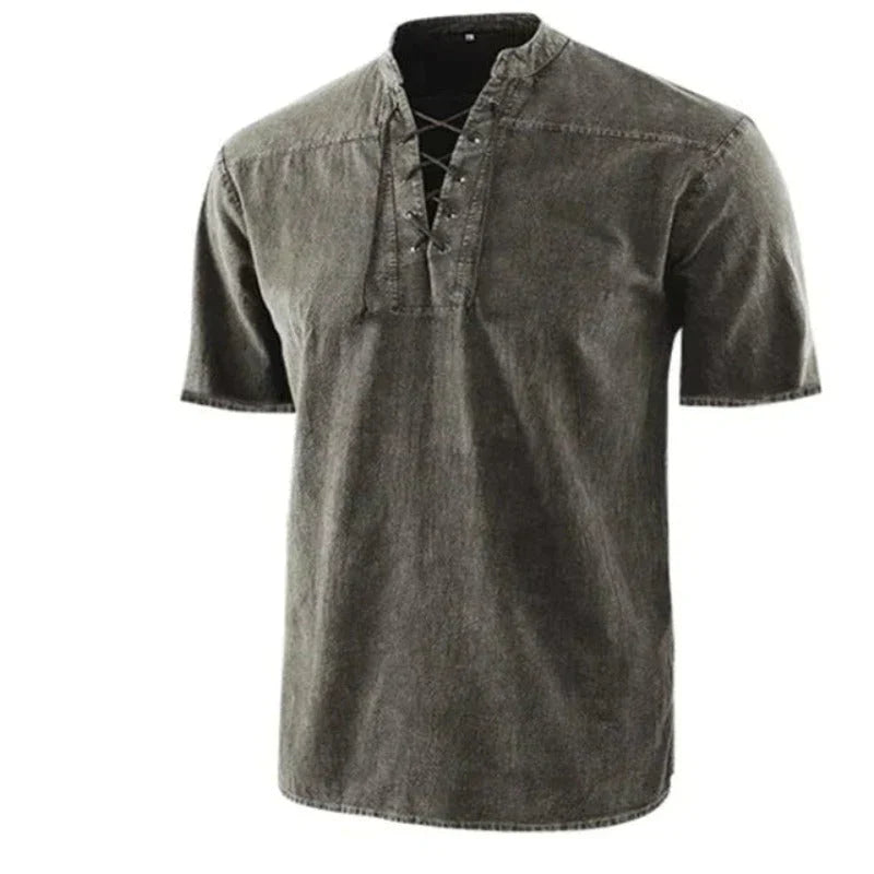 Men’s V Neck Shirt – Breathable Cotton Blend T Shirt Casual Short Sleeve Comfortable Stylish Everyday Wear