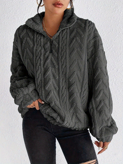 Aila - Fluffy Zip Sweater
