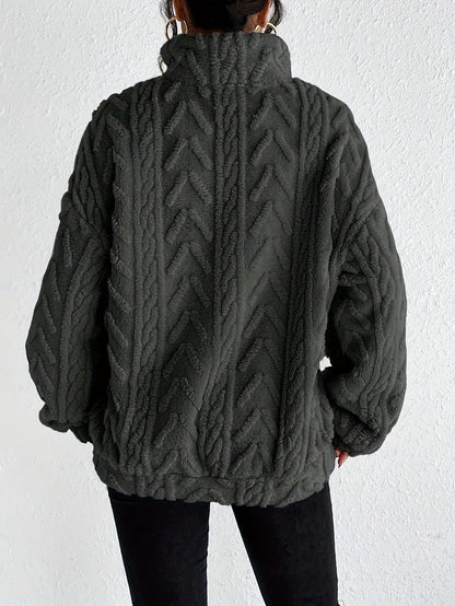 Aila - Fluffy Zip Sweater