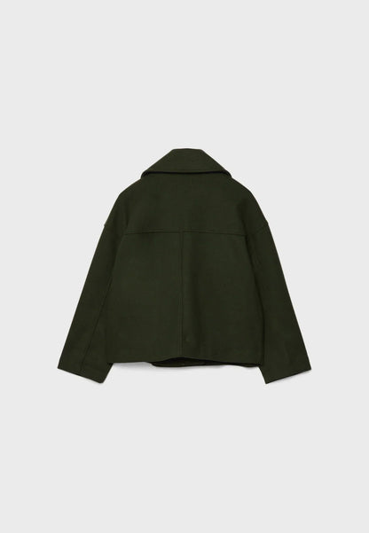 Manteau court pour femme avec double rangée de boutons et design intemporel