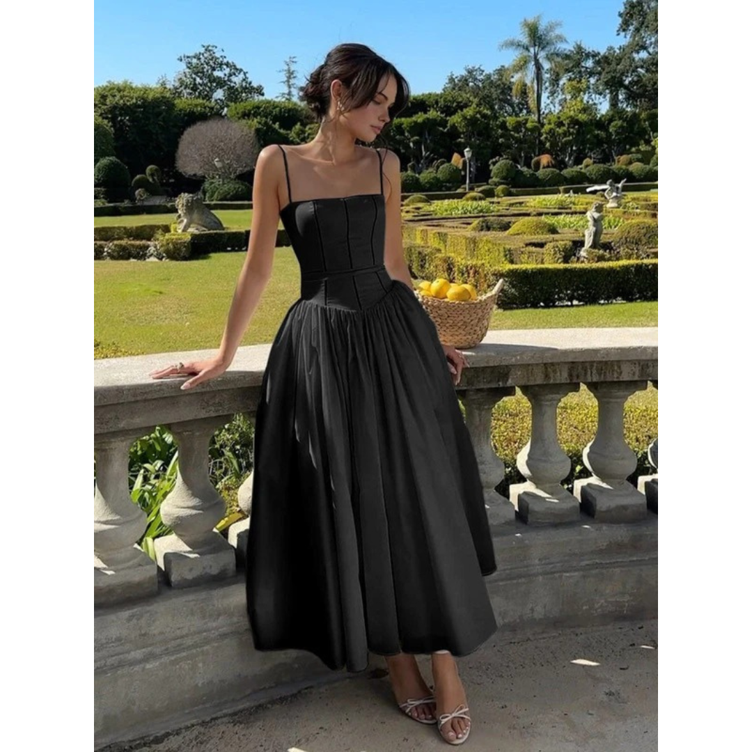 Greta | Damen Kleid Für Hochzeitsgast In Midi Länge Mit Korsett