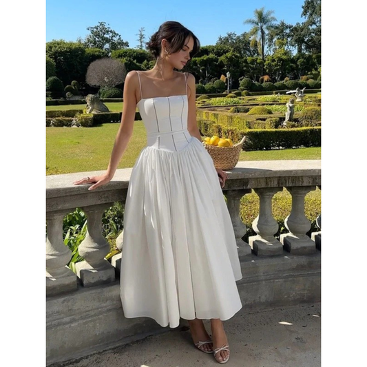 Greta | Damen Kleid Für Hochzeitsgast In Midi Länge Mit Korsett