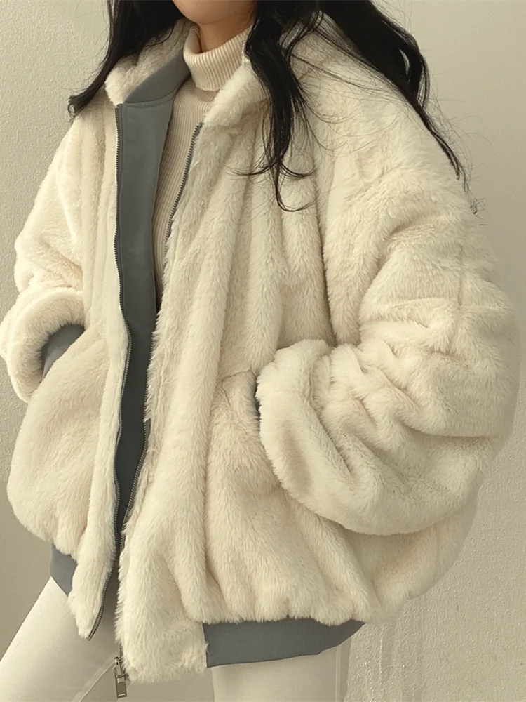 Damen Pufferjacke mit Teddyfell