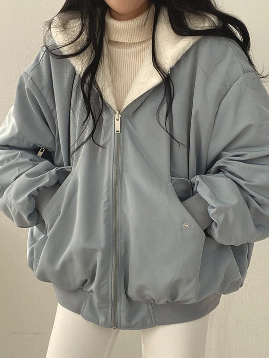 Damen Pufferjacke mit Teddyfell