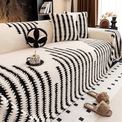 GripPlush Soft Grip Sofa Protector - alternate product angle of plush non-slip sofa cover