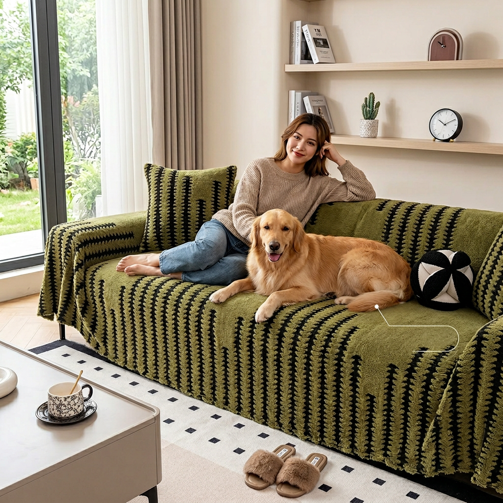 GripPlush™ Soft Grip Sofa Protector