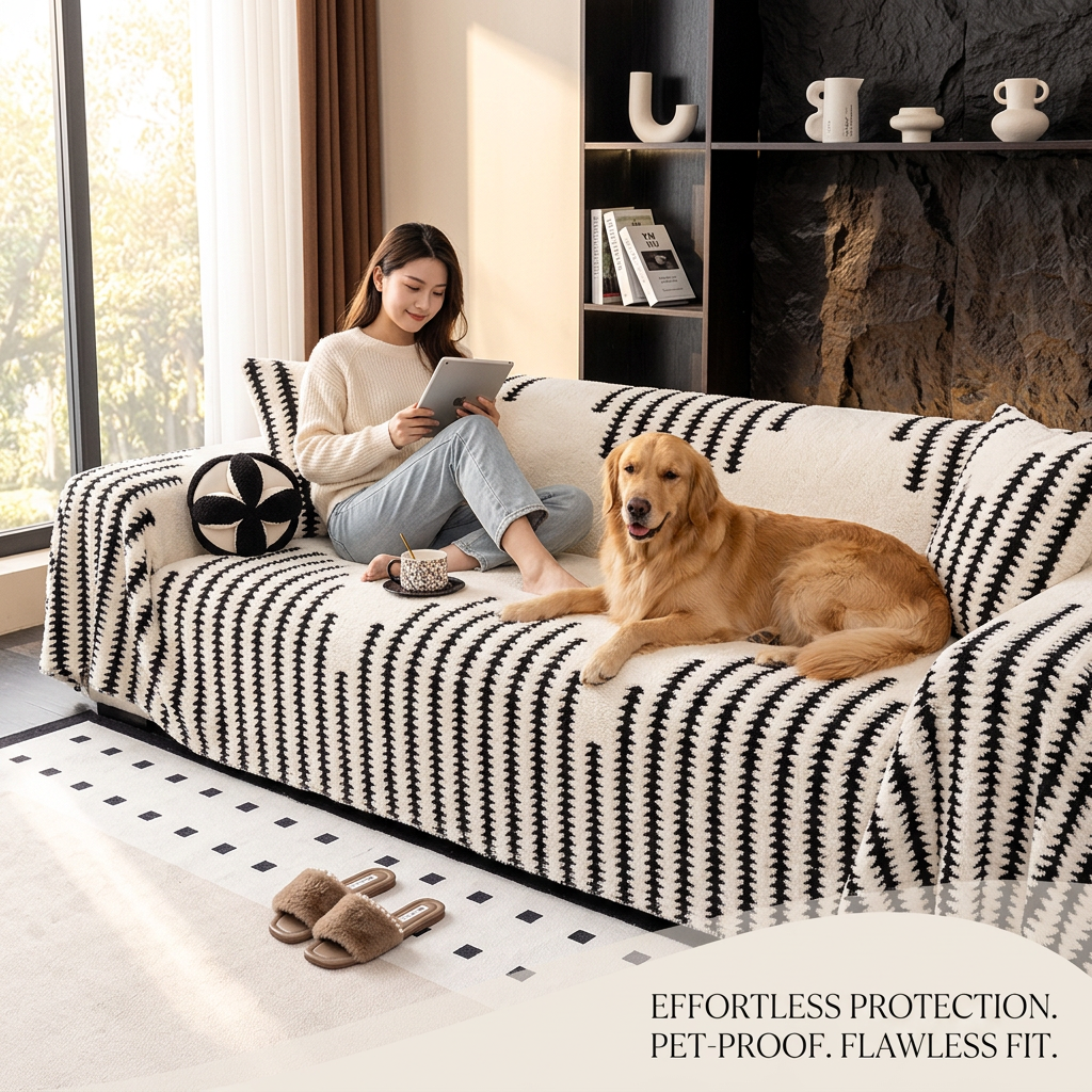GripPlush™ Soft Grip Sofa Protector