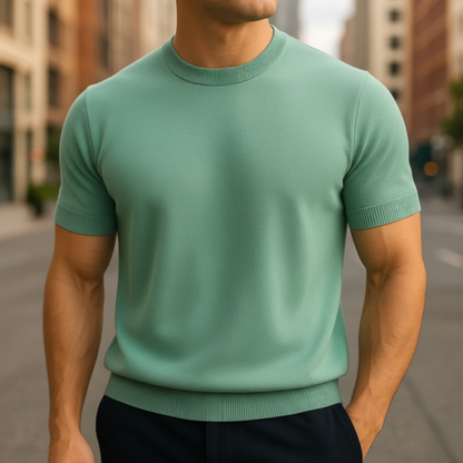 Maglione a Maniche Corte in Cashmere da Uomo