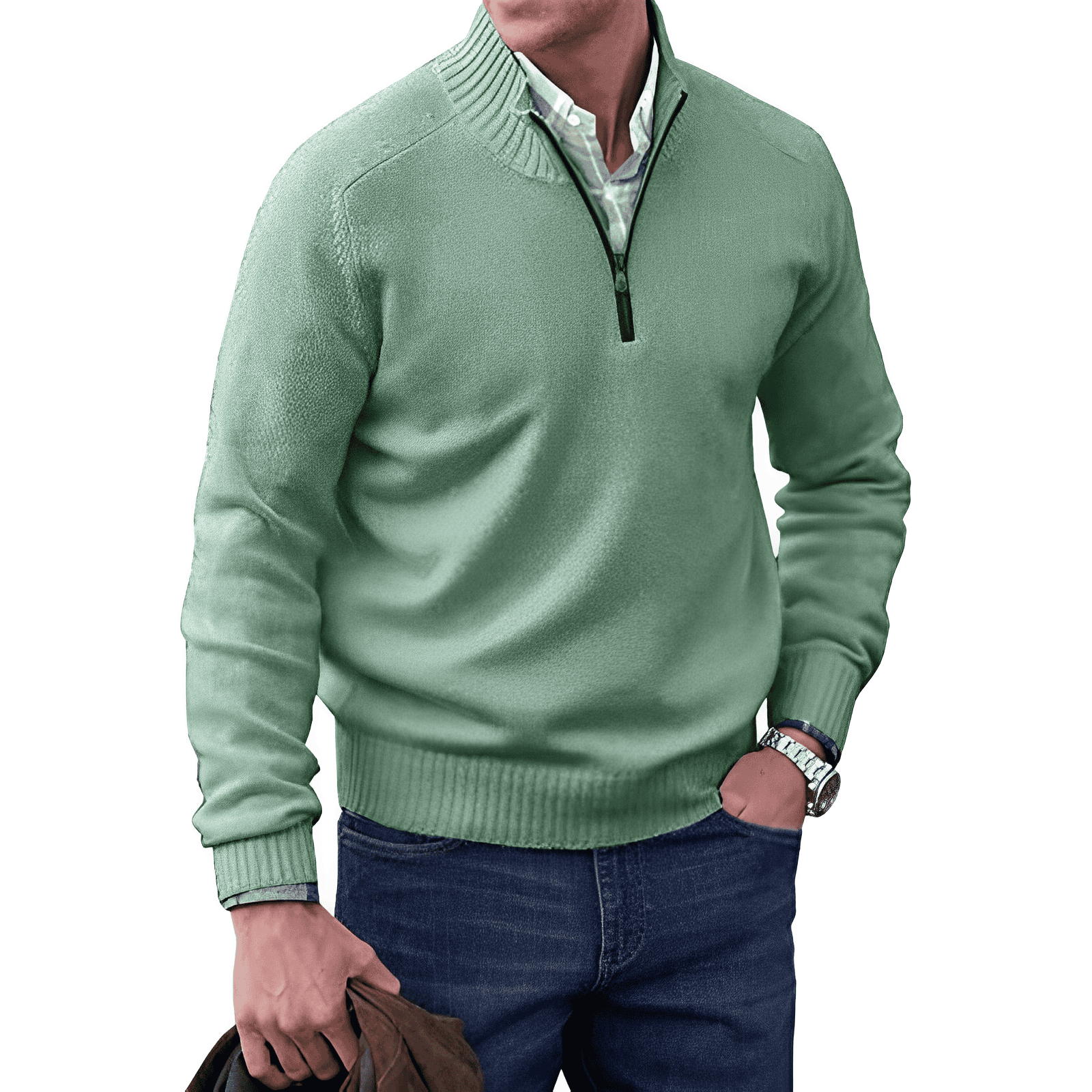 Rory | Men Knitted Half-Zip Pullover Jumper