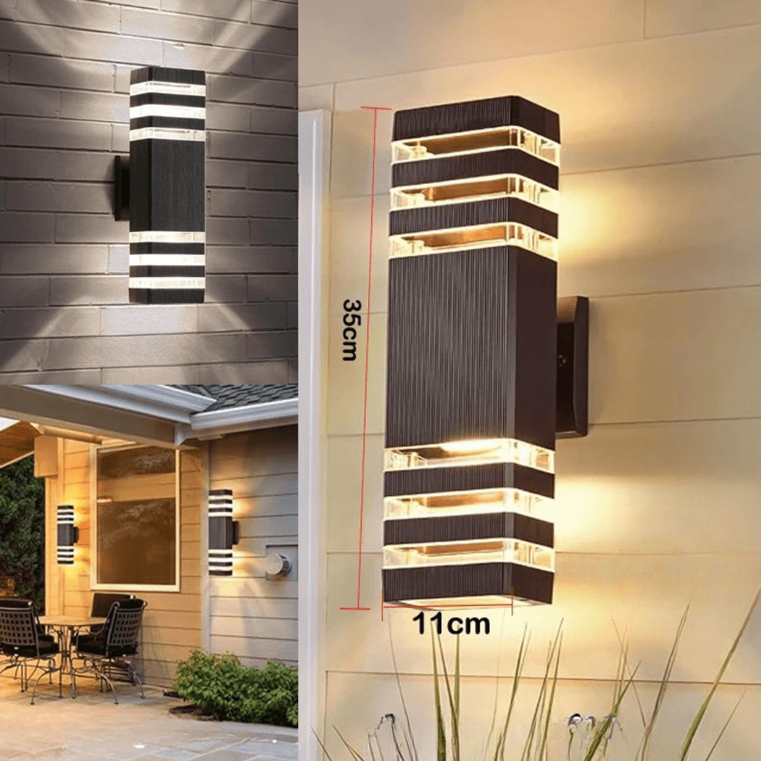 LumiBloc LED Wandlamp Buiten | Up & Down Effect | E27 Fitting | IP65 Waterdicht | Modern Design voor Tuin en Balkon