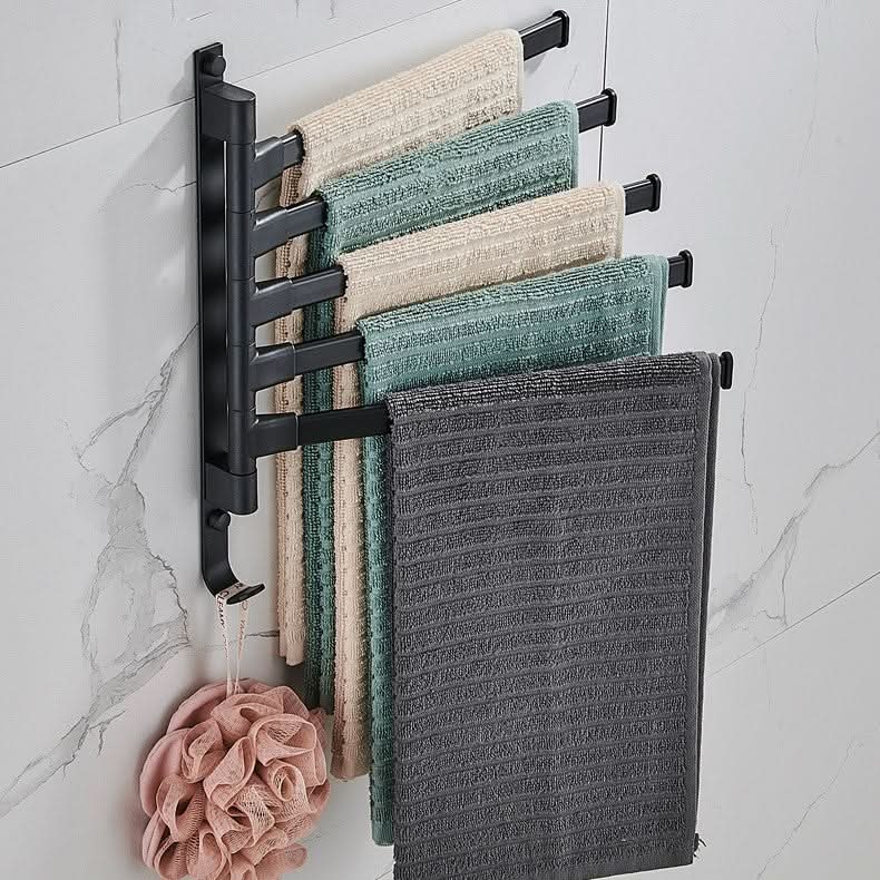 Braccio Nero | Luxe Handdoekhouder – 5 Draaibare Armen